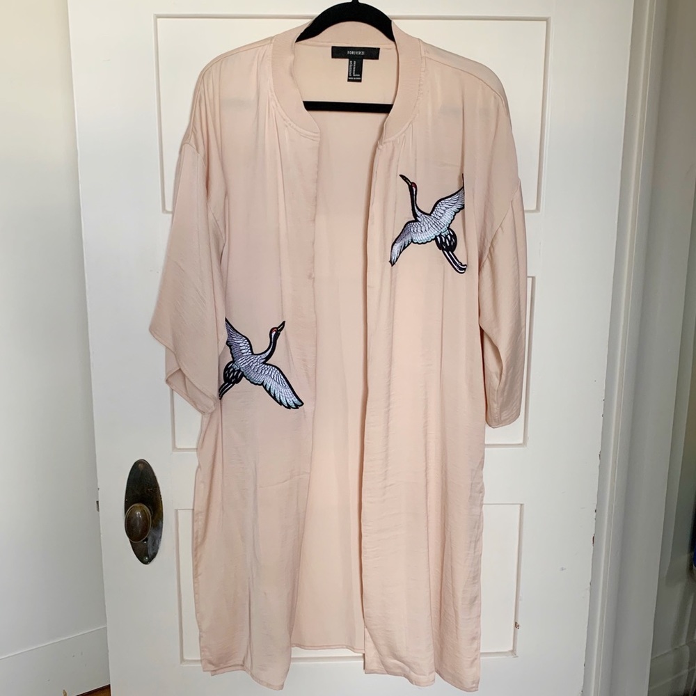 Forever 21 | Embroidered Bird Kimono - Size M
